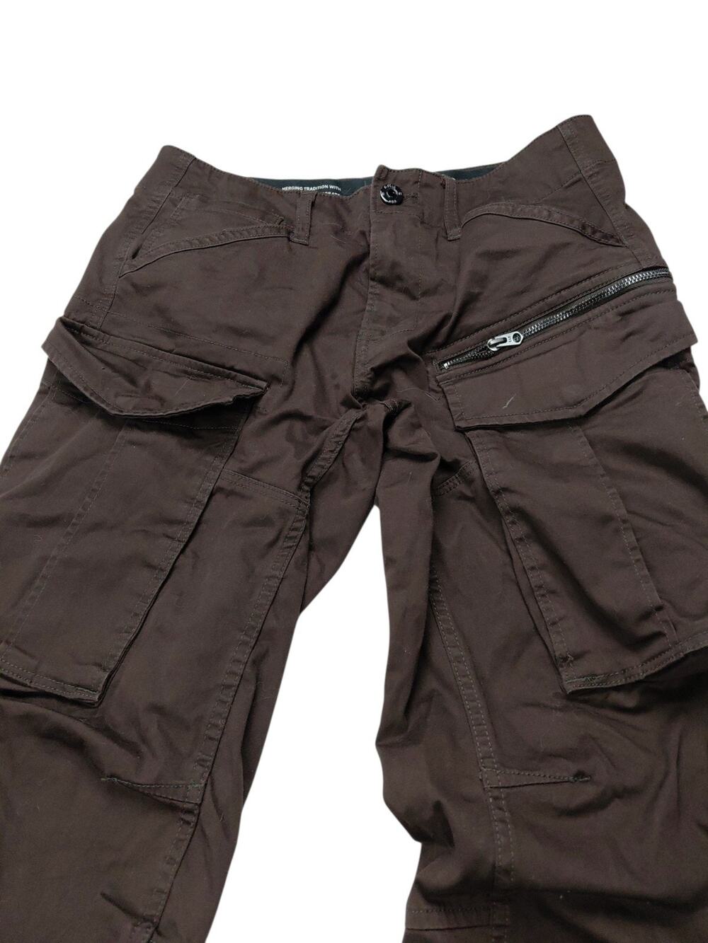 G-Star Raw Men's Size 30/36 Rovic Zip Regular Tapered Cargo Pants Dark Brown
